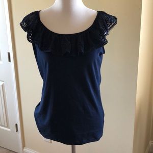 Ralph Lauren- ruffle shoulder top